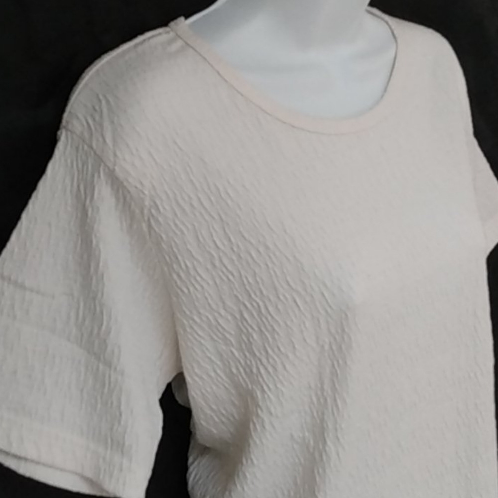 Sara Morgan Textured stretch shirt sz L NWOT